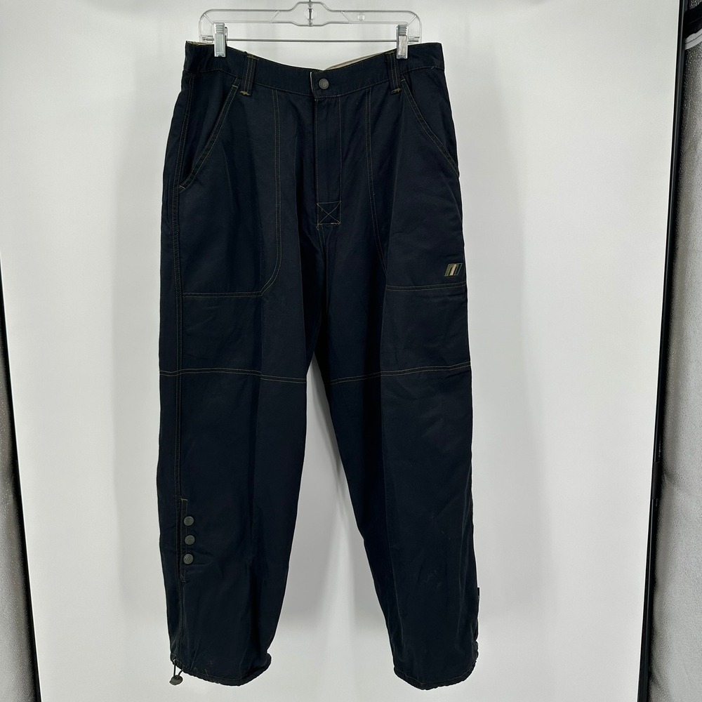 Men Techwear Reversible Cargo Pants Sz XL Insulated Nylon Utility Y2K Streetwear